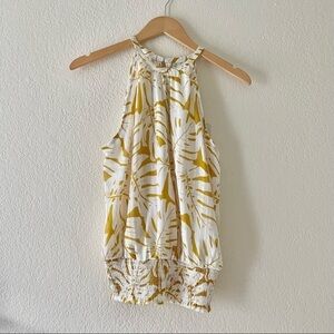 joie blush leaf print smocked waist blouse